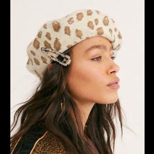 Free People Cheetah Print wool beret